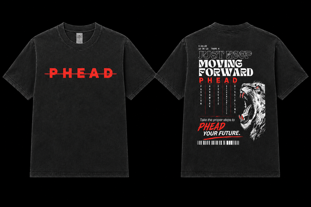 PHEAD Moving Forward Tee — Grey/Red
