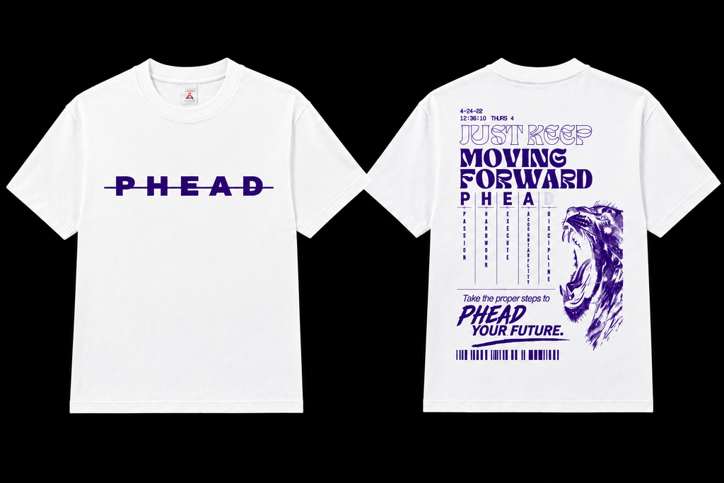 PHEAD Moving Forward Tee — White/Purple