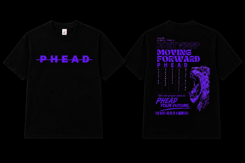 PHEAD Moving Forward Tee — Black/Purple