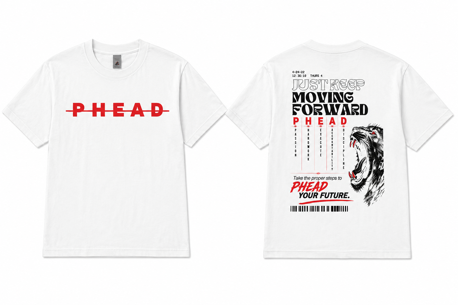PHEAD Moving Forward Tee — White/Red